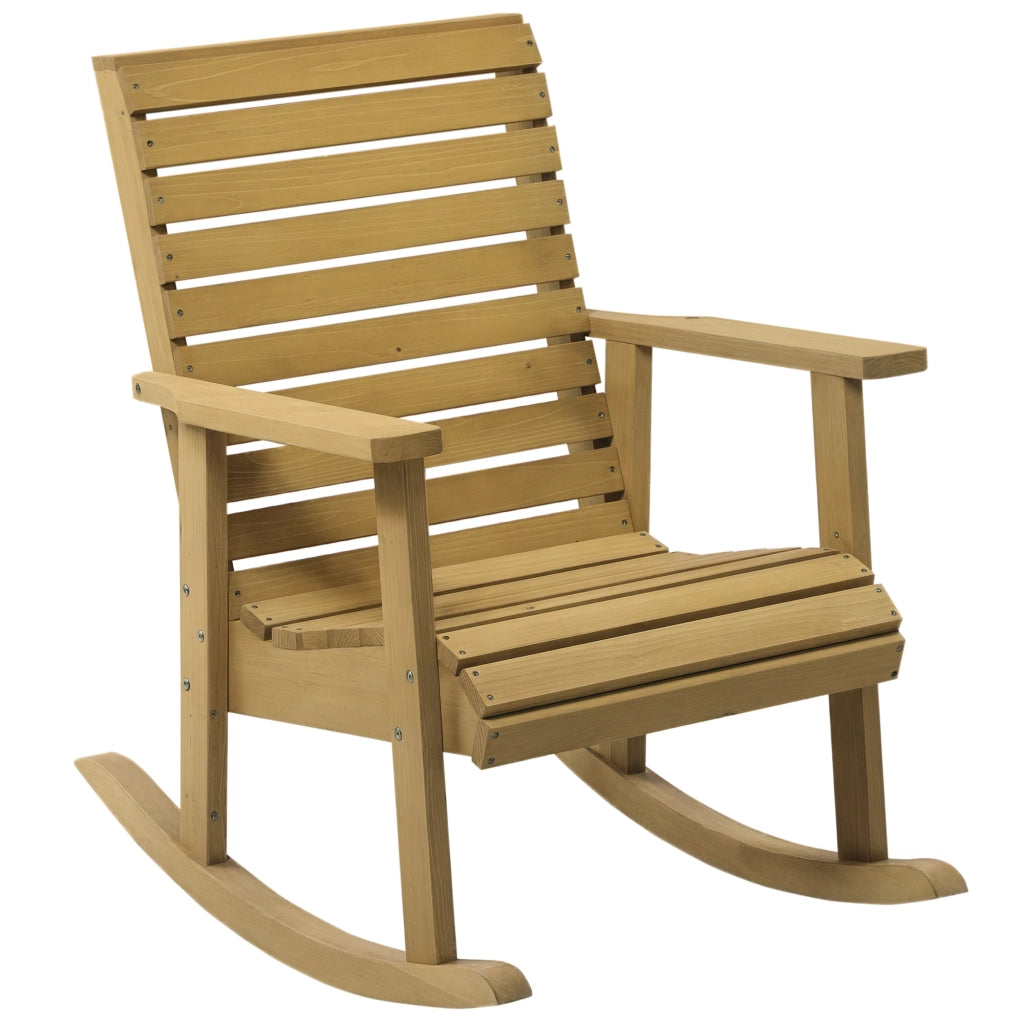 Poltrona dondolo da giardino in legno massello ¨C zephmum ¨C 64x86x85 cm marrone