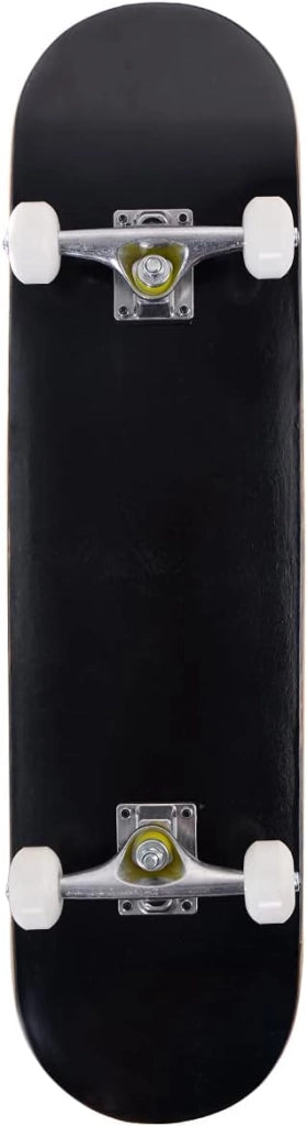 Skateboard Legno Principianti, Tavola in 7 Strati Acero, Staffa Lega Alluminio, PU Ruote, Double Kick Standard 79x20 cm, Superficie Antiscivolo, Longboard per Bambini/Adolescenti/Adulti, Nero