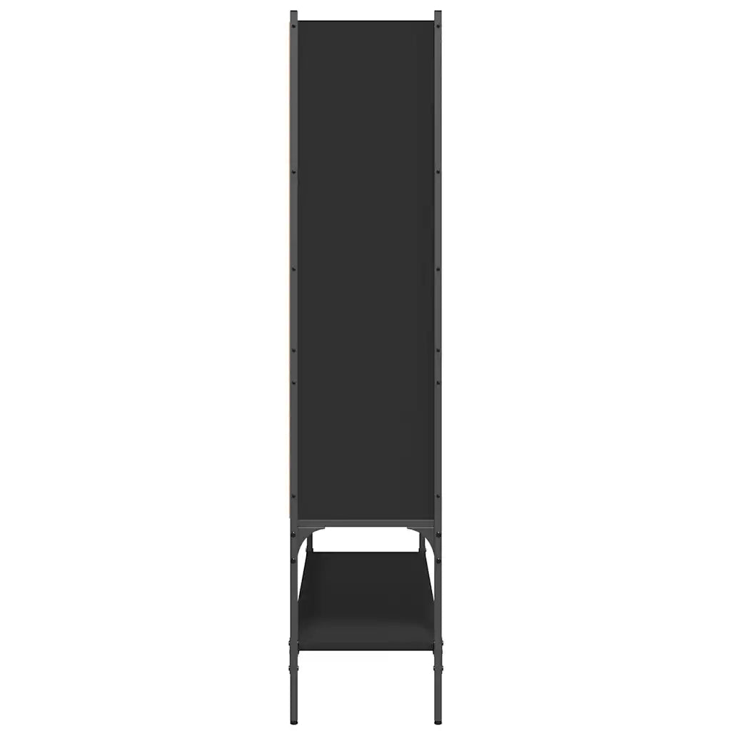 Libreria-Scaffale per Libri-Mobile di Stoccaggio Nera 102x30x141,5 cm in Legno Multistrato