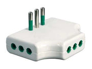 Adattatore Triplo Piatto 2 Poli + Terra 10A Bianco 82250 Fanton 4 Pezzi