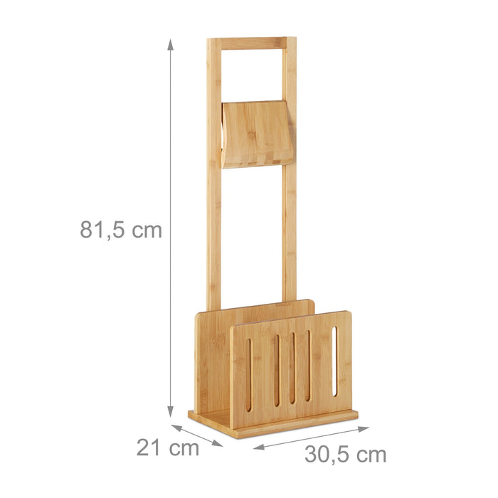 Porta carta igienica con portariviste in bambù 81,5 cm 3213041