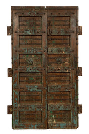 Biscottini Porta portone in legno massello e ferro da interno o da esterno vecchia e antica medievale scorrevole