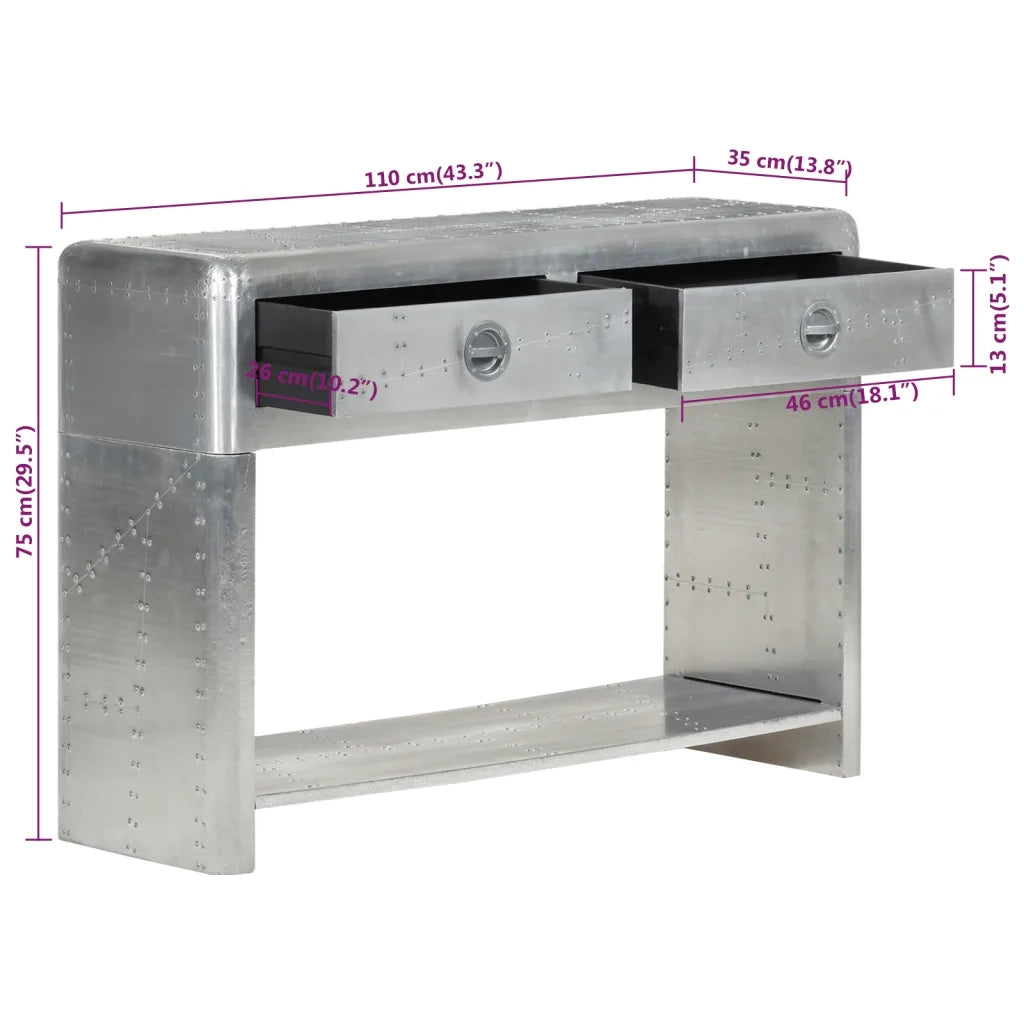 Credenza | Madia | Buffet da pranzo | Armadio da pranzo Stile Aviatore 110x35x75 cm in Metallo