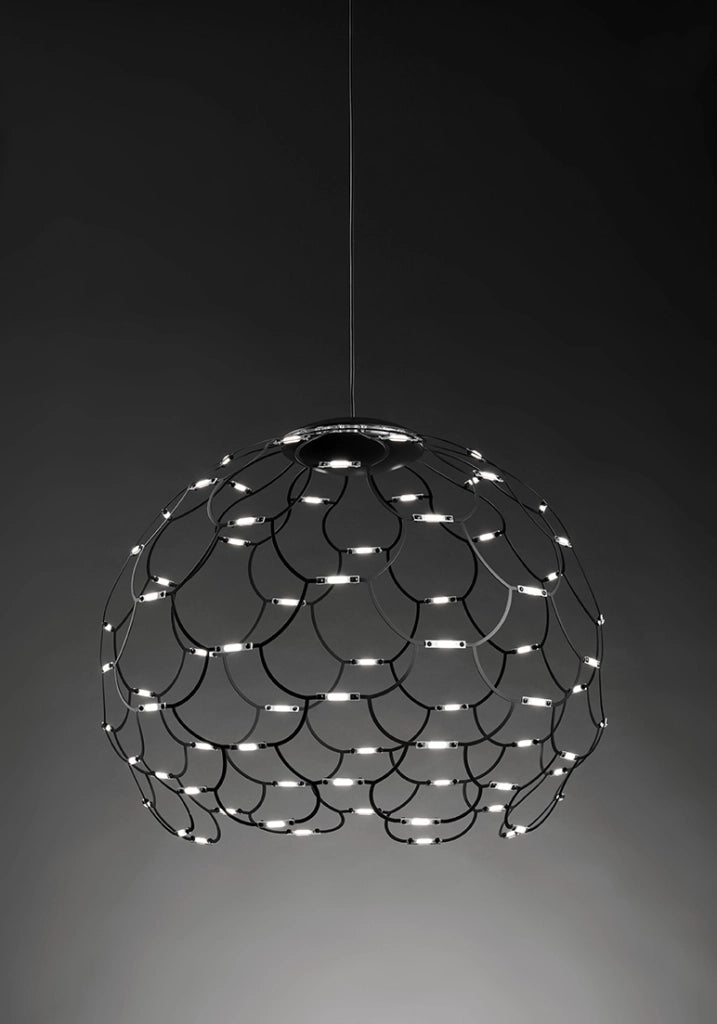 LAMOI LAMPADARIO A SOSPENSIONE MEDIA NERA D.60CM 2700K 8035LM 72W DIMMERABILE TRIAC