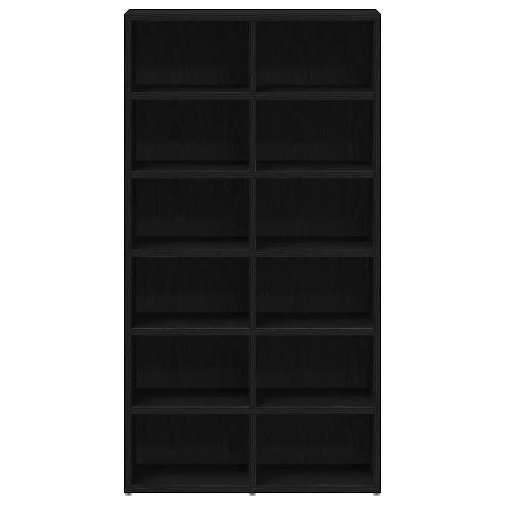 Scarpiera-Scaffale per scarpe Rovere Nero 54x34x100,5 cm in Legno Multistrato