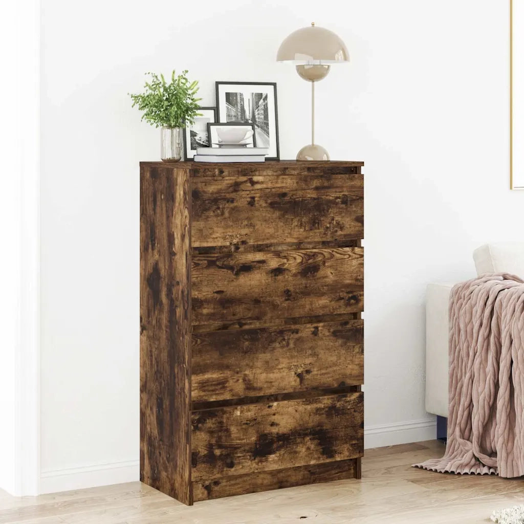 Credenza Rovere Fumo 60x35x98,5 cm in Legno Multistrato cod mxl 13953