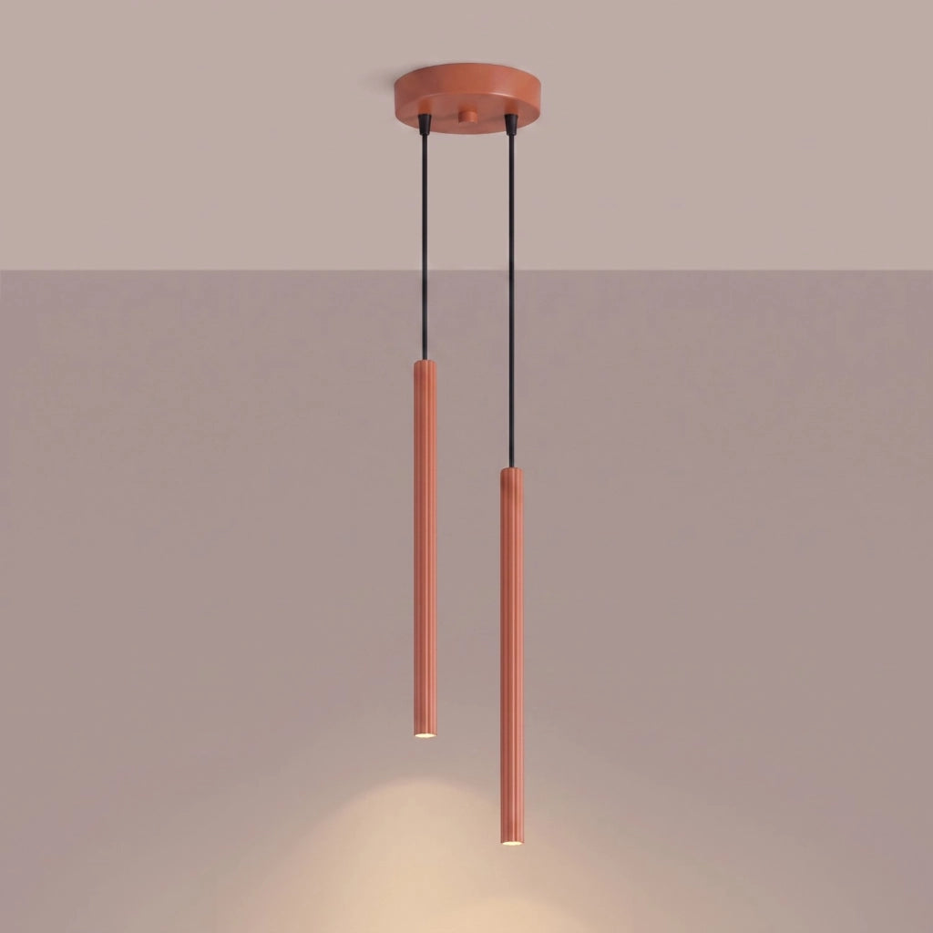 Lampada a sospensione ARCHE 2P ocra rossa