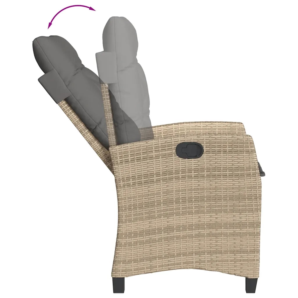 Set da Pranzo da Giardino 5 pz con Cuscini Beige in Polyrattan 3213257