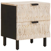Armadio da Notte Bianco 40 x 33 x 46 cm Legno di mango massello 4017862