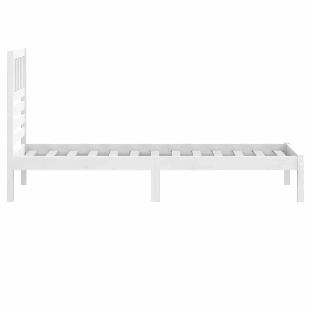 Giroletto senza Materasso Bianco 75x190 Legno Massello di Pino