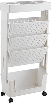 Pannelli di libreria mobili - pannelli di organizzazione rotanti - pannelli di organizzazione rotanti pratici - organizzatori di libreria mobili per studio, sala riunione, soggiorno - bianco