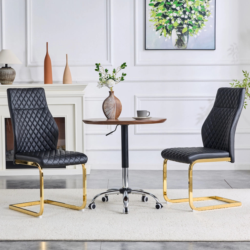 SEDIA Imbottita Rombi 100 cm Nero/Oro Set da 2 pezzi