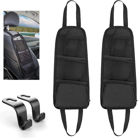 Set di Organizzatori di Cassetto per Auto da 4 pezzi Multifunzionali con Hanger di Raccordo