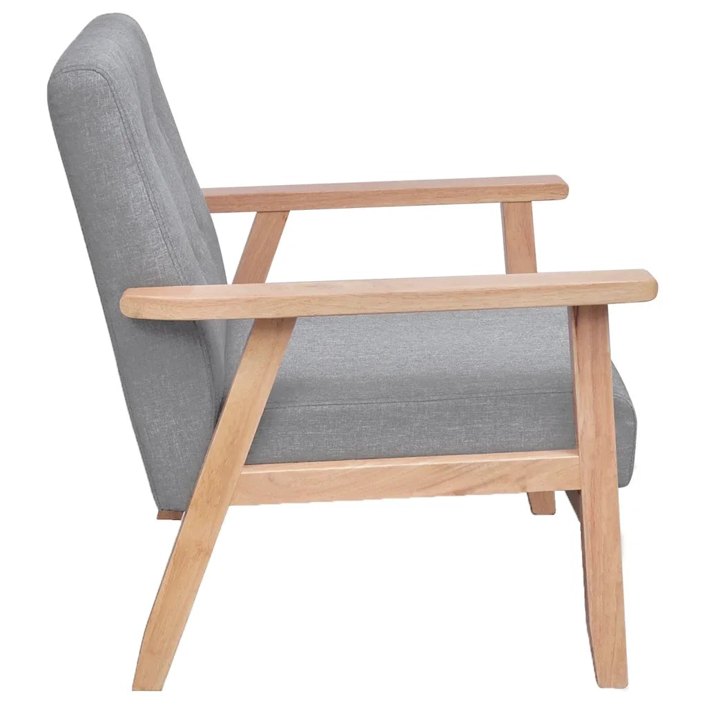 Poltrona-Divano Sedia-Poltroncina Grigio Chiaro in Tessuto 569314