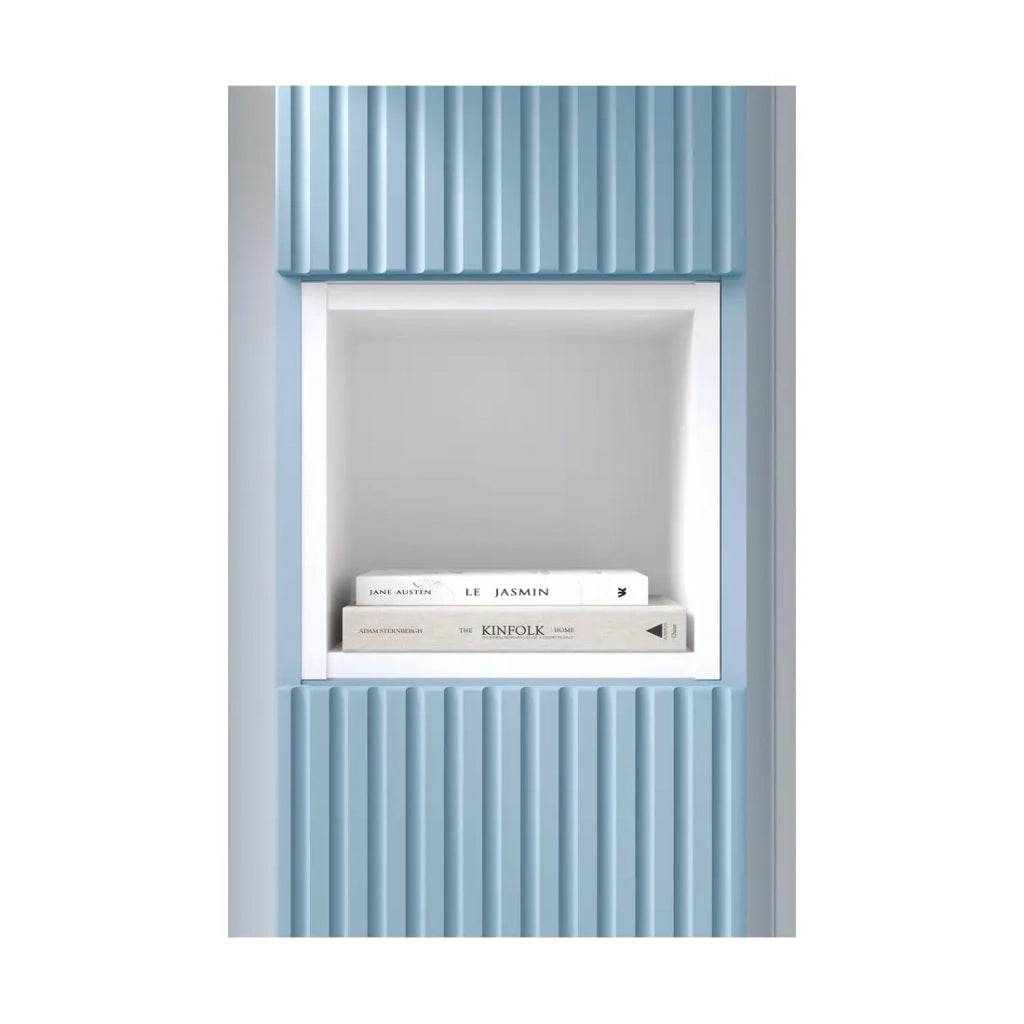 Colonna da bagno VANO 140 cm blu denim 2 porte sospese