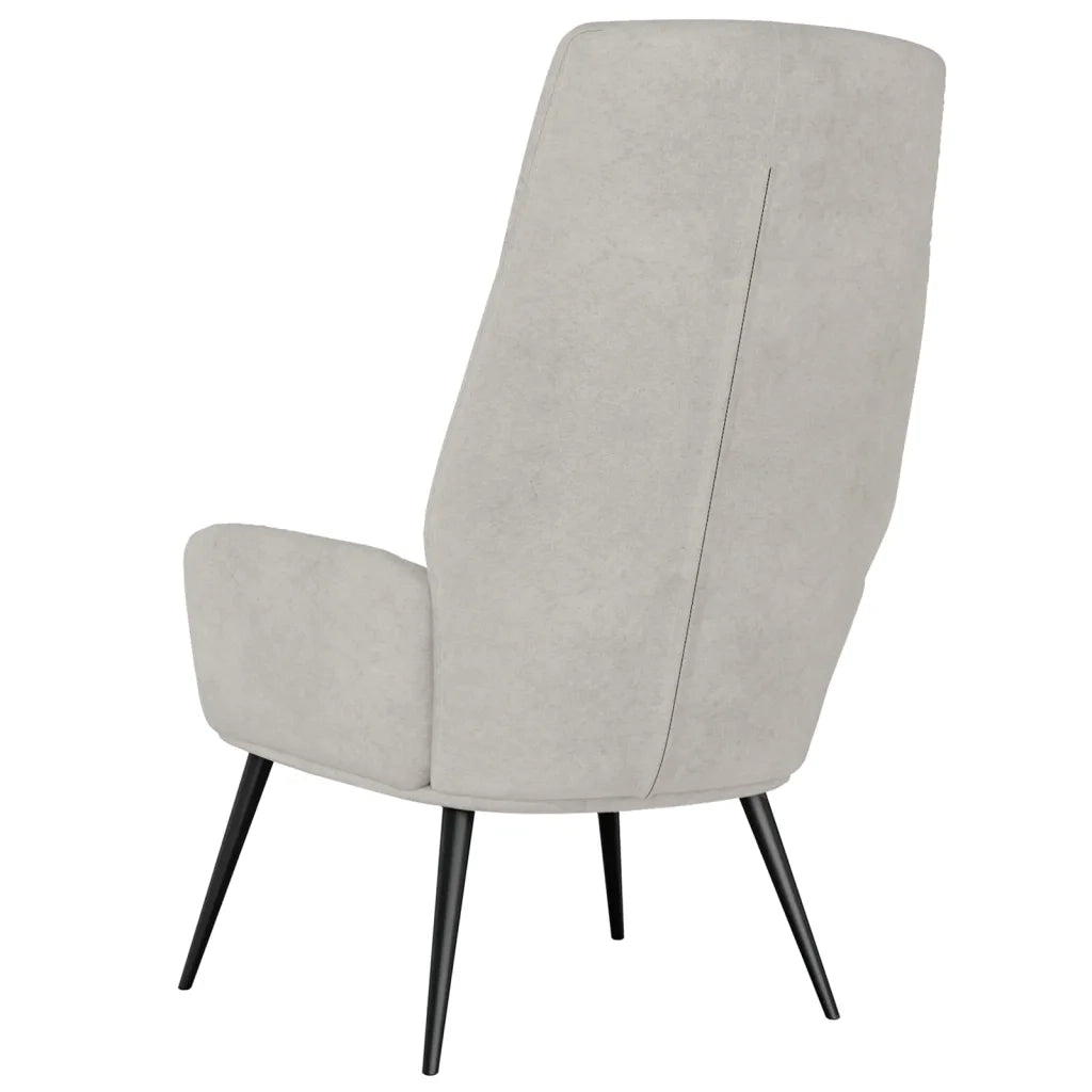 Poltrona Reclinabile Grigio Chiaro in Similpelle Scamosciata