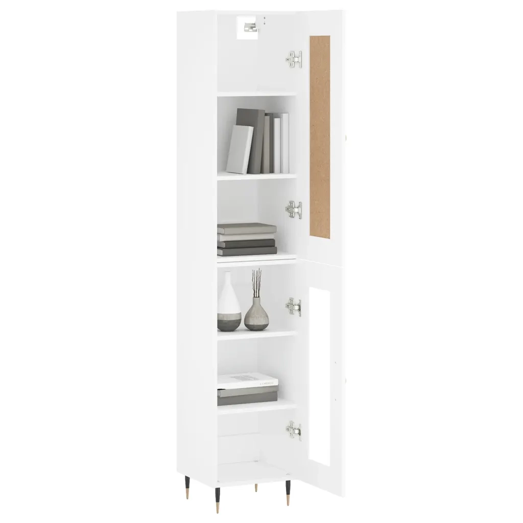 Credenza | Madia | Buffet da pranzo | Armadio da pranzo Bianca 34,5x34x180 cm in Legno Multistrato