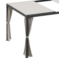 Pergola da Giardino 3x3m con Tende in Alluminio e Acciaio Beige