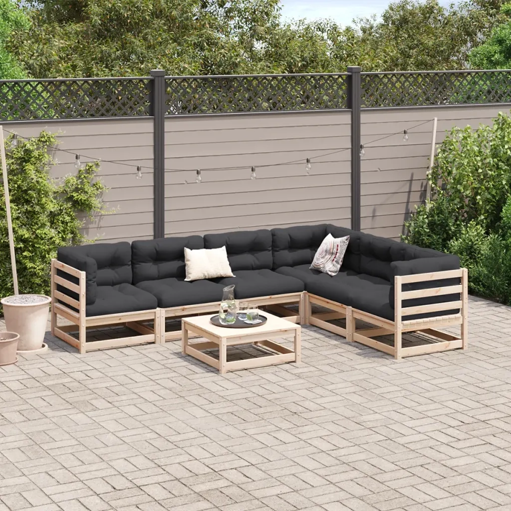 Set Divani da Giardino 7 pz in Legno Massello di Pino 3299463