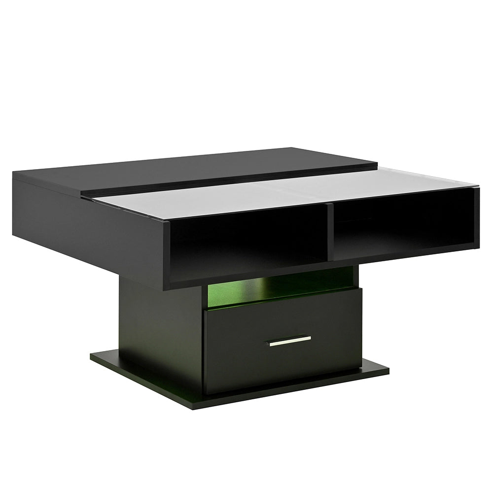 Tavolino-Xylo-Regolabile LED con spazio di archiviazione