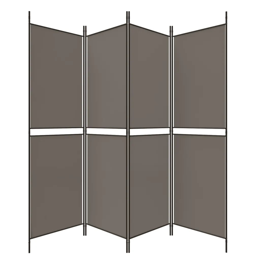 Divisorio Ambienti | Divider per stanze | Paravento a 4 Pannelli Antracite 200x200 cm Tessuto