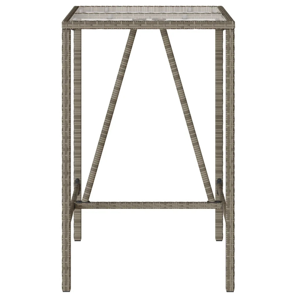 Tavolo da Bar da Esterno Grigio 70x70x110 cm in Polyrattan 368695