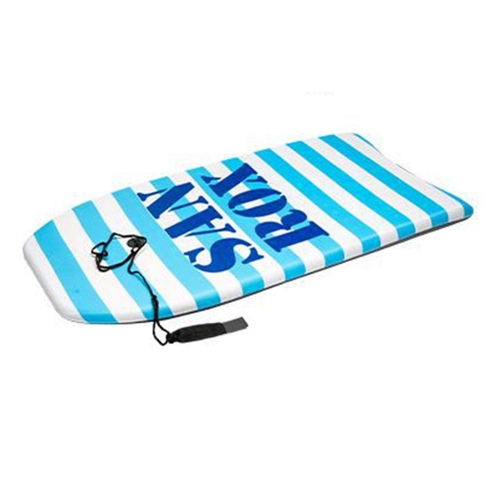 Trade Shop - Tavoletta Mare Eps 94cm Surf Bodyboard Stripe Righe Con Scritta Con Corda Caviglia 3501034 -