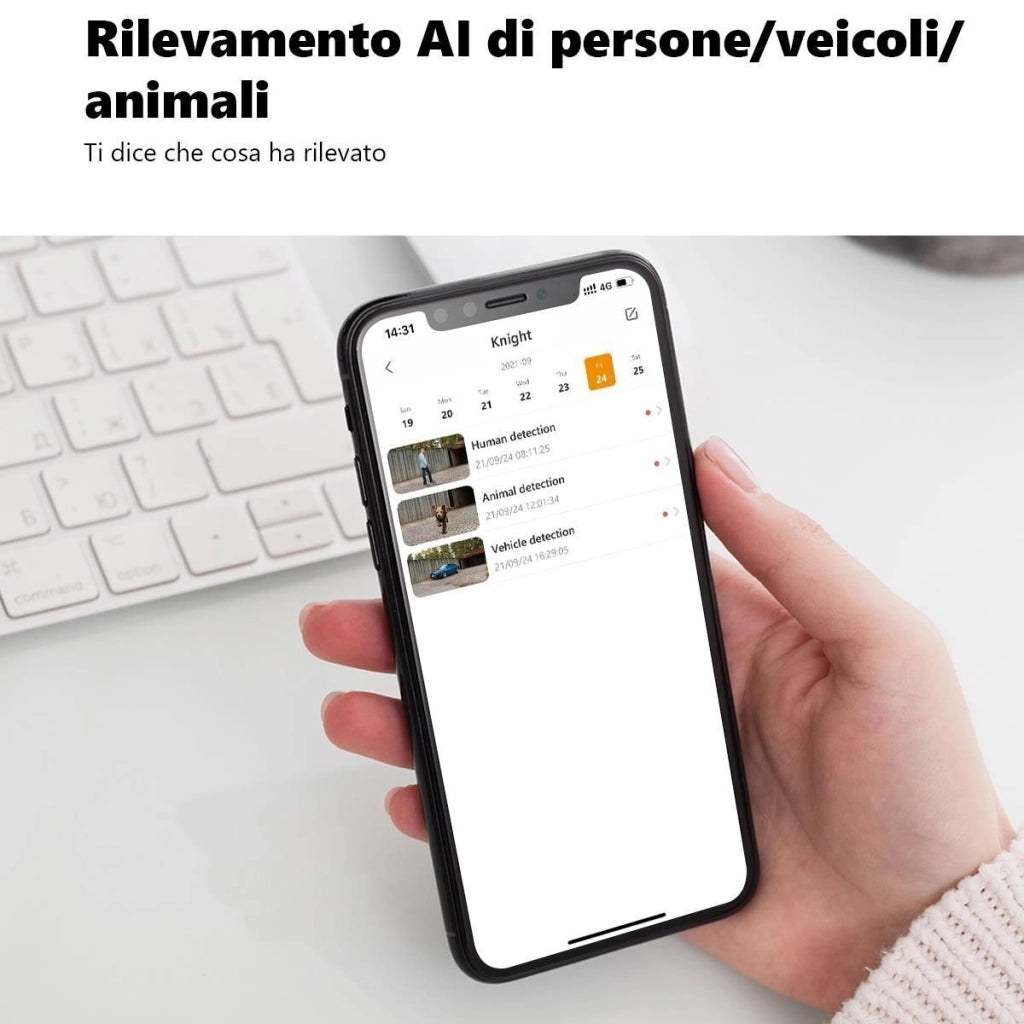 Imou IPC-F88FIP-V2 Knight Telecamera IP Wi-Fi 4K 8MP Rilevamento AI IP66 Sirena 110dB Visione Notturna colore Bianco