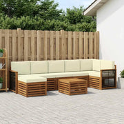 Set di divani da esterno con cuscino 7 pcs Naturale e Crema 3384651