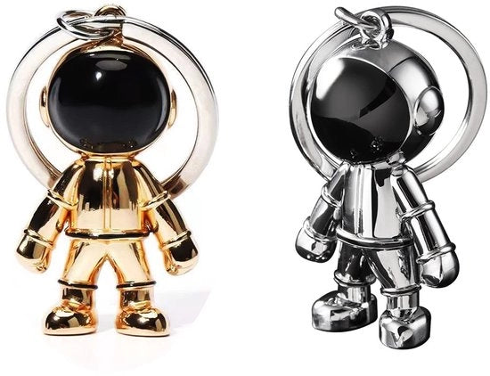 Sleutelhanger Astronauta - Unico Regalo - Cadeau Spaziale - Sleutelhanger Metallico - Tema Spaziale - Adatto per Uomini e Donne - 2 Pezzi