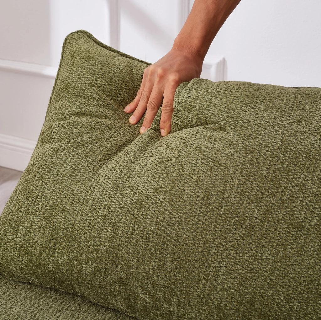 Poltrona letto pieghevole verde in velluto con porta USB Type-C