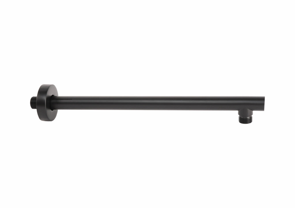 Braccio doccia tondo nero opaco lungo da 35 cm