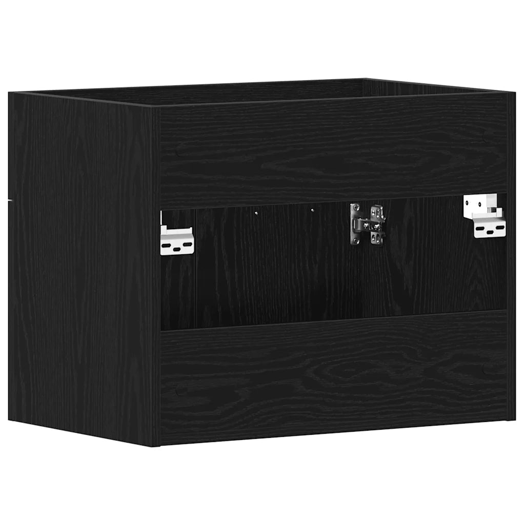Mobile Lavabo da Bagno-Armadietto da bagno Rovere Nero 60x38,5x46 cm in Truciolato