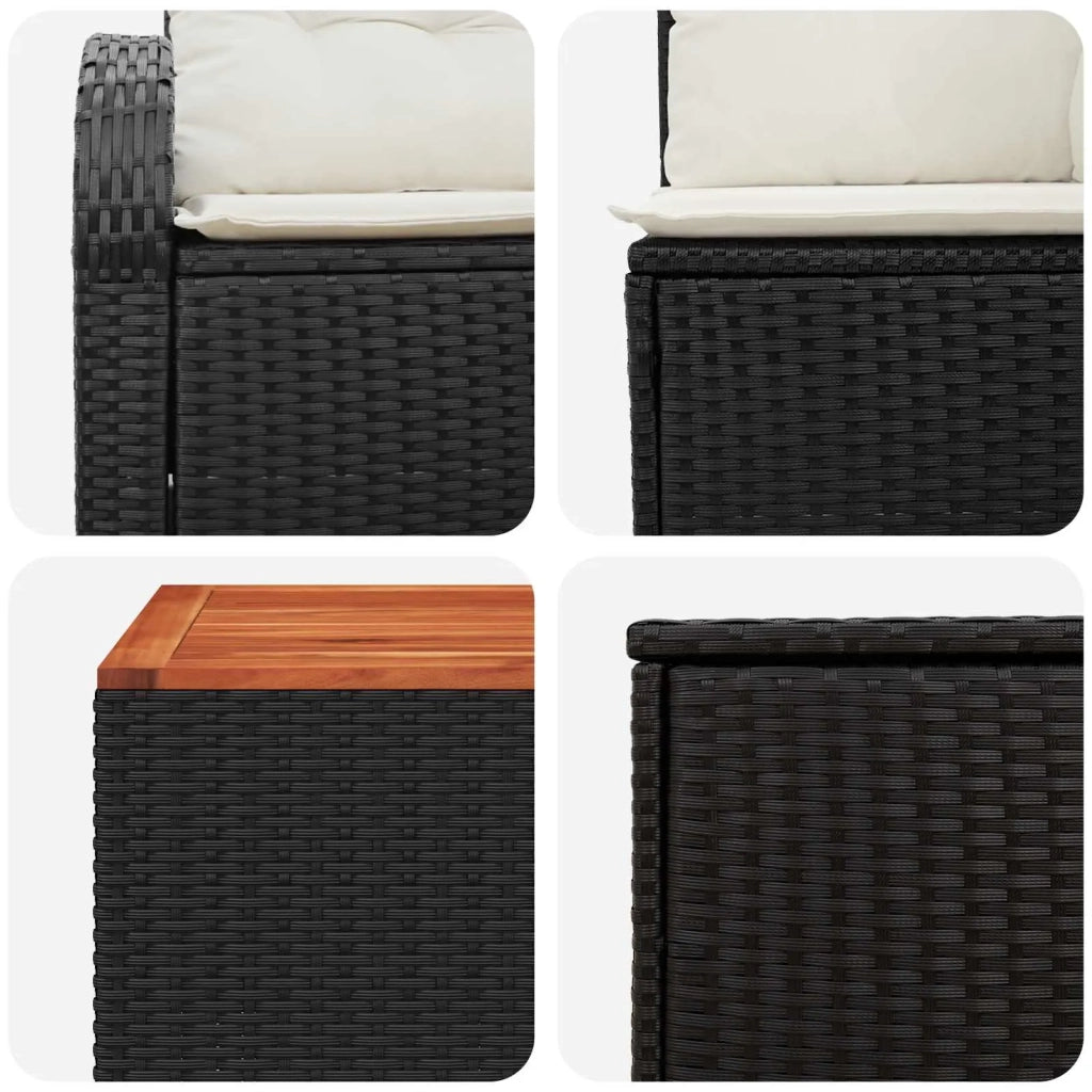 Set di divani 8 pz Nero e Bianco Crema 3448105