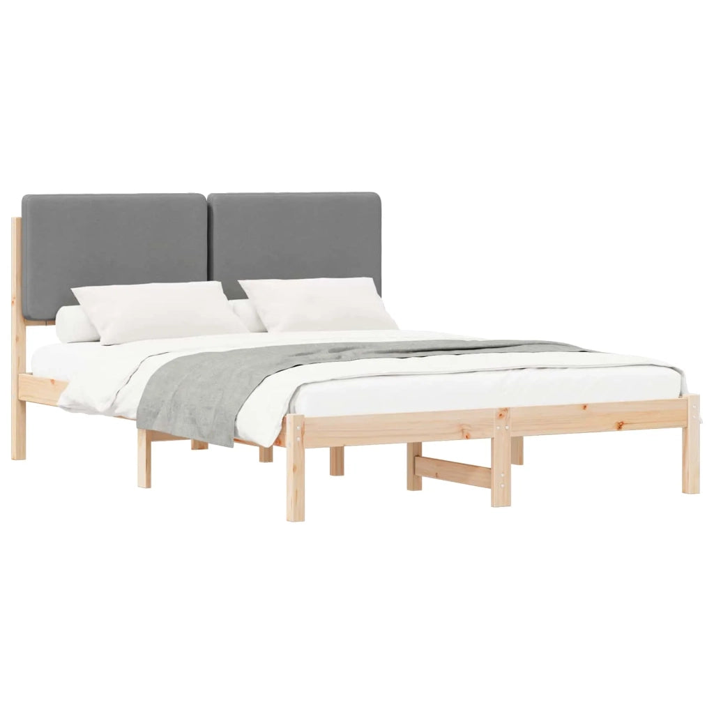 Letto con Testiera Rivestita Grigio chiaro 160 x 200 cm
