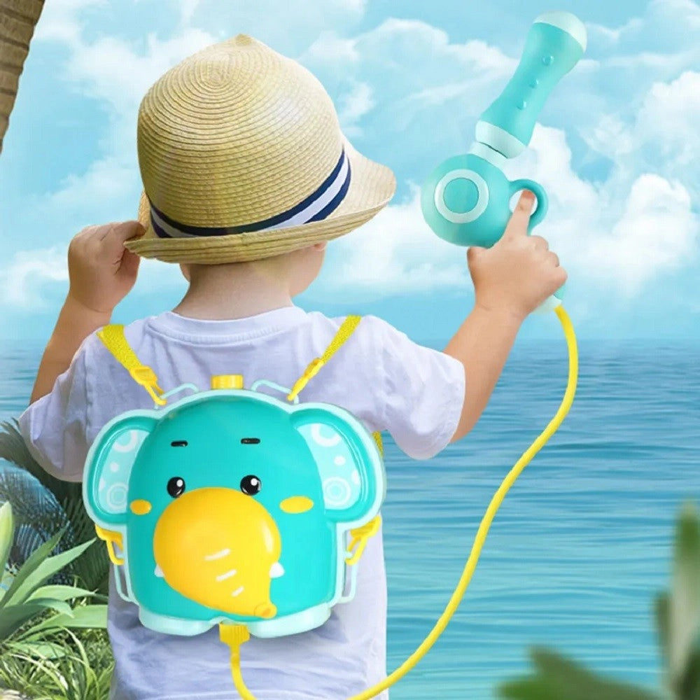 Trade Shop - Zaino Con Pistola Ad Acqua Elefante Per Estate Piscina Spiaggia Giochi Bambini -