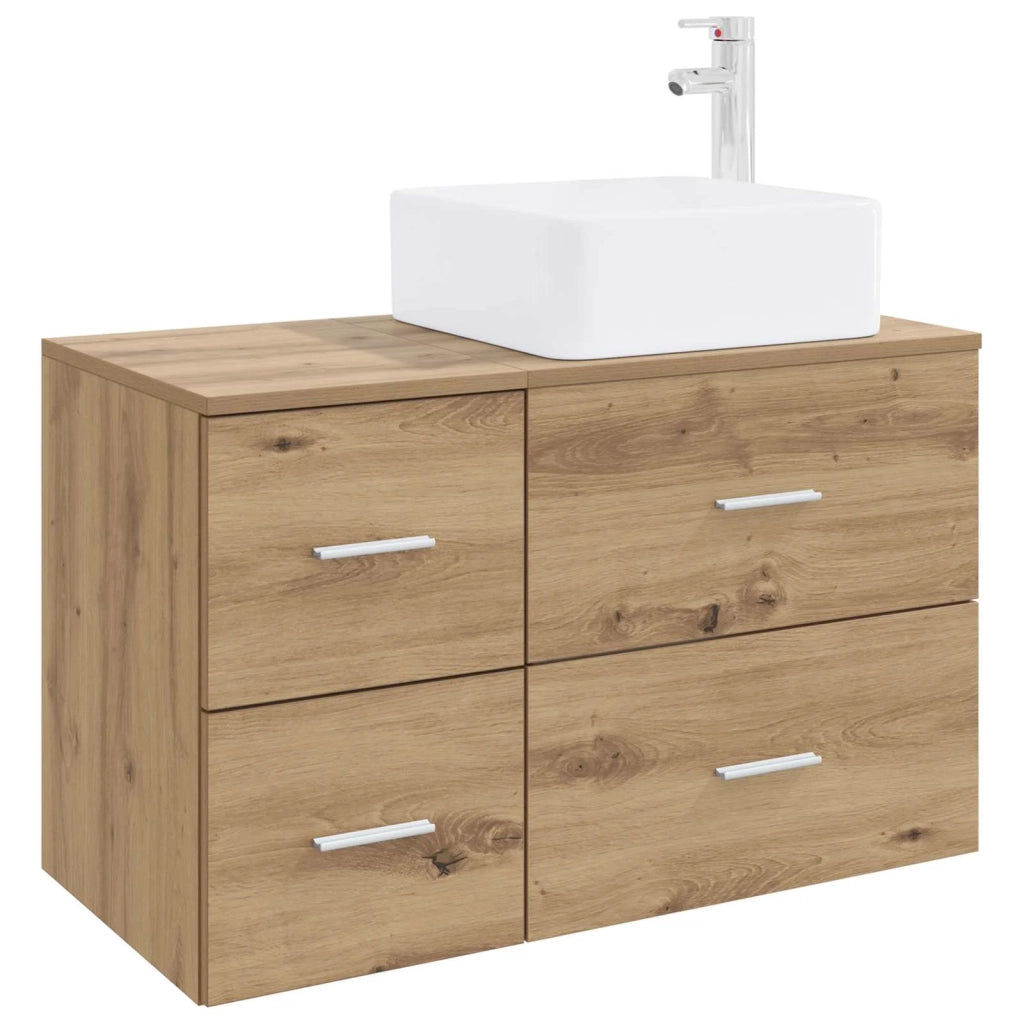 Set di mobili per il bagno 2 pz Rovere Artigianale 3403983