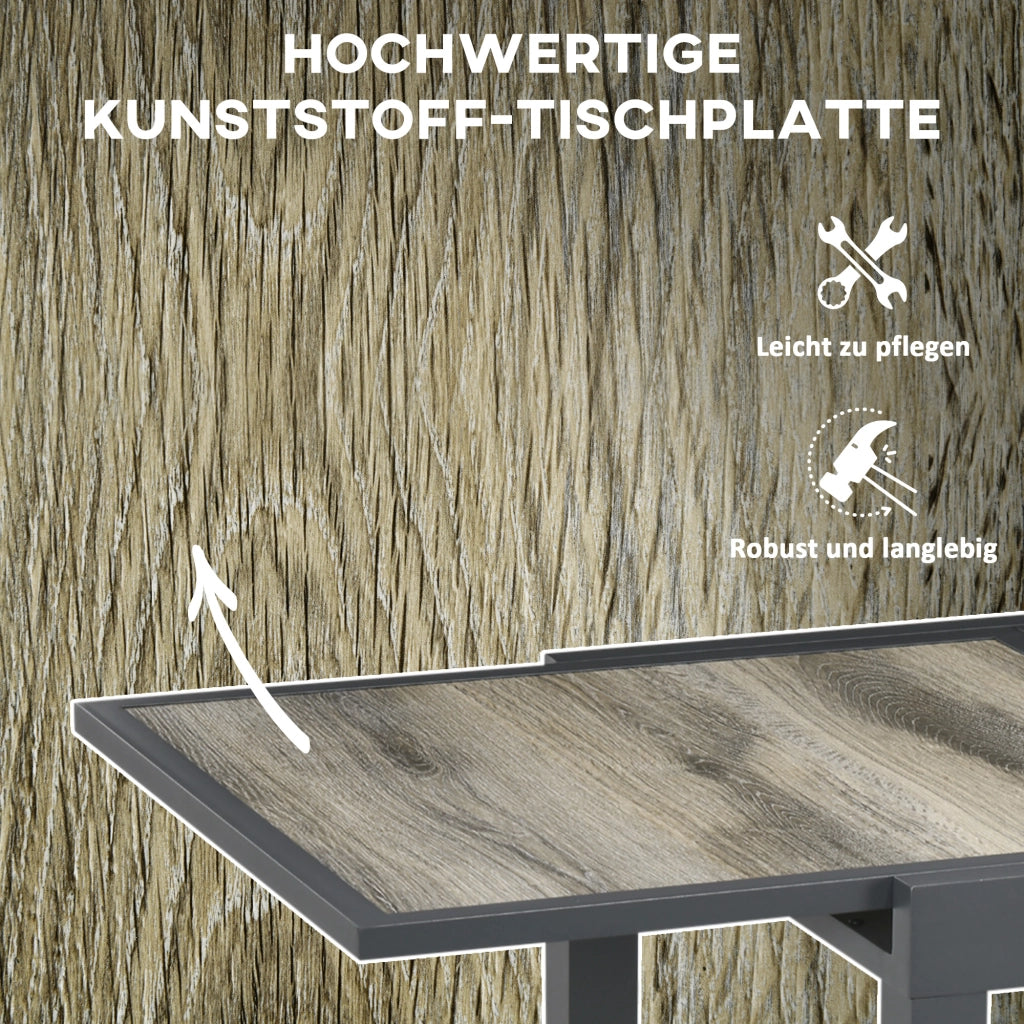 TAVOLO DA GIARDINO ALLUNGABILE 80/160 x 80 x 75 cm Alluminio Beige