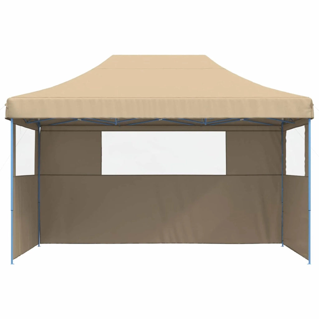 Tendone per Feste Pieghevole Pop-Up con 3 Pareti Beige 4004967