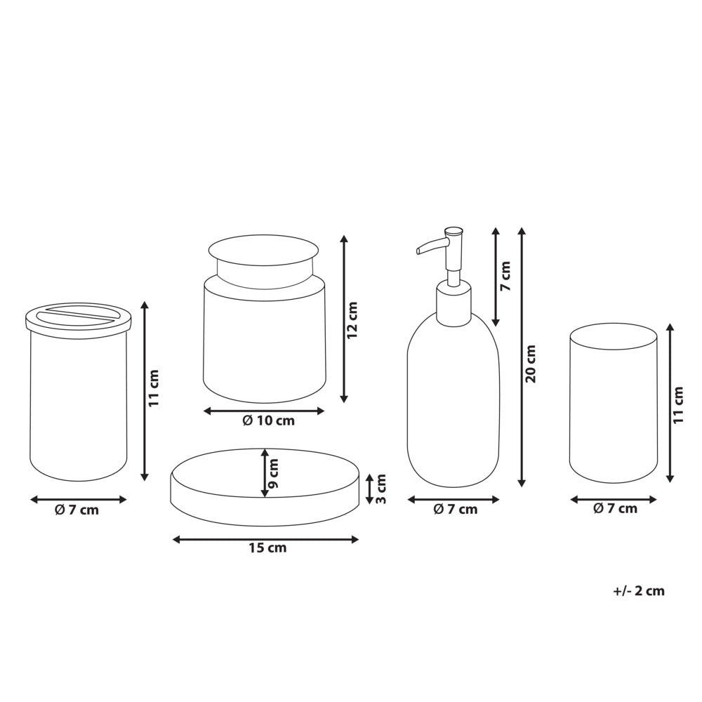 Set di accessori per il bagno in 5 pezzi Dispenser di sapone in vetro verde Glam Portasapone Portaspazzolino Tazza
