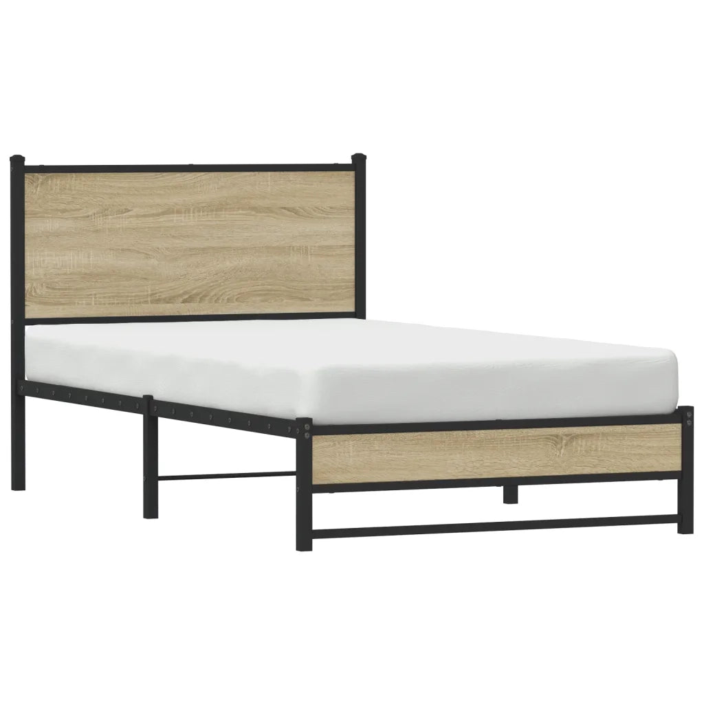 Giroletto senza Materaso in Metallo Rovere Sonoma 100x190 cm 4007880