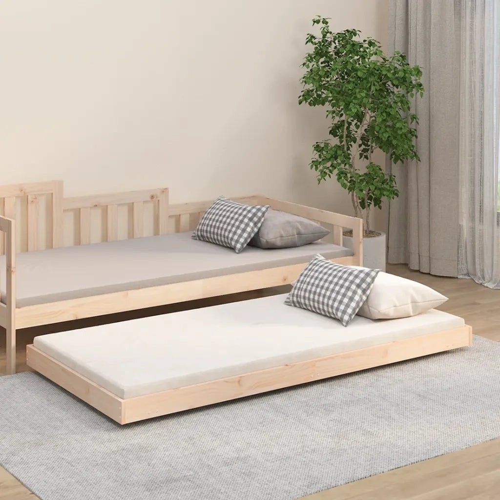 Letto singolo | Letto per adulti | Giroletto senza Materasso 75x190 cm in Legno Massello di Pino