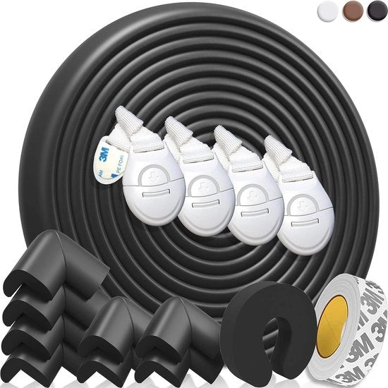 Protezioni angolari per tavolo - Bambini e bambine - Protezioni angolari per tavolo per bambini - Chiusura per bambini - Chiusura per bambini armadietti - 6,4 Metri - Set da 15 -