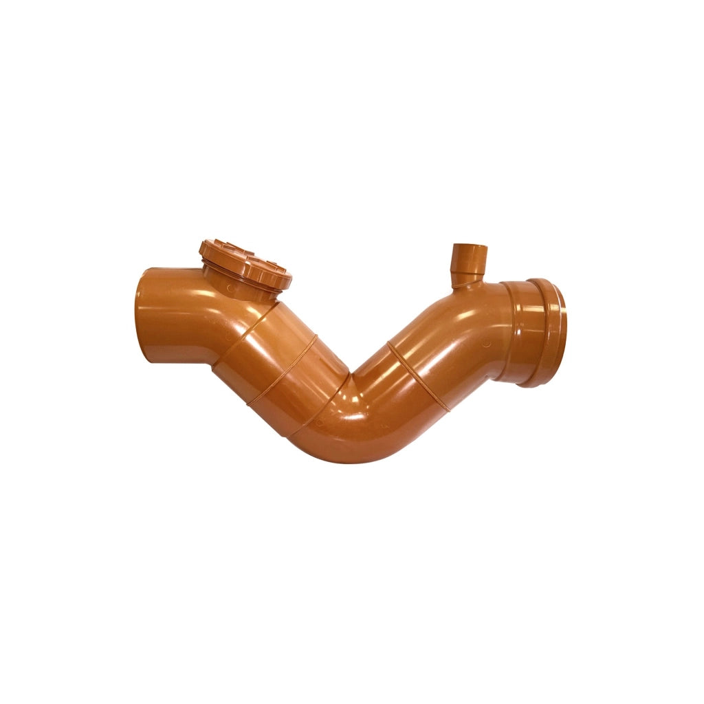 Sifone firenze orizzontale fognatura con sfiato in pvc (1 Tappo) : Diametro - 110