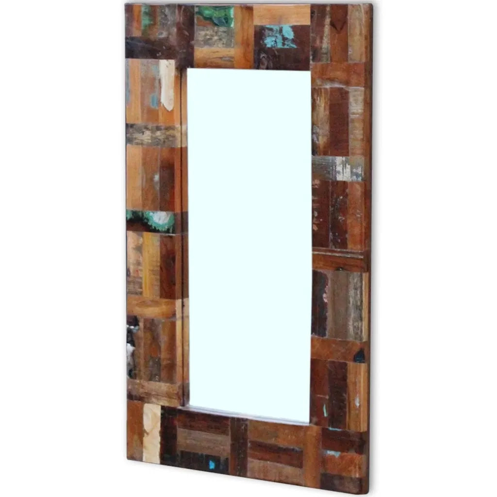 Specchio-Specchio Decorativo in Legno Massello di Recupero 80x50 cm