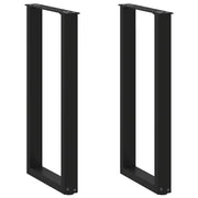 Pieds de table console en U, 2 pièces, noir, 38 x (72-73) cm, acier