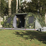 Tenda da Campeggio a Tunnel per 4 Persone-Tenda per Escursionismo Mimetico Impermeabile