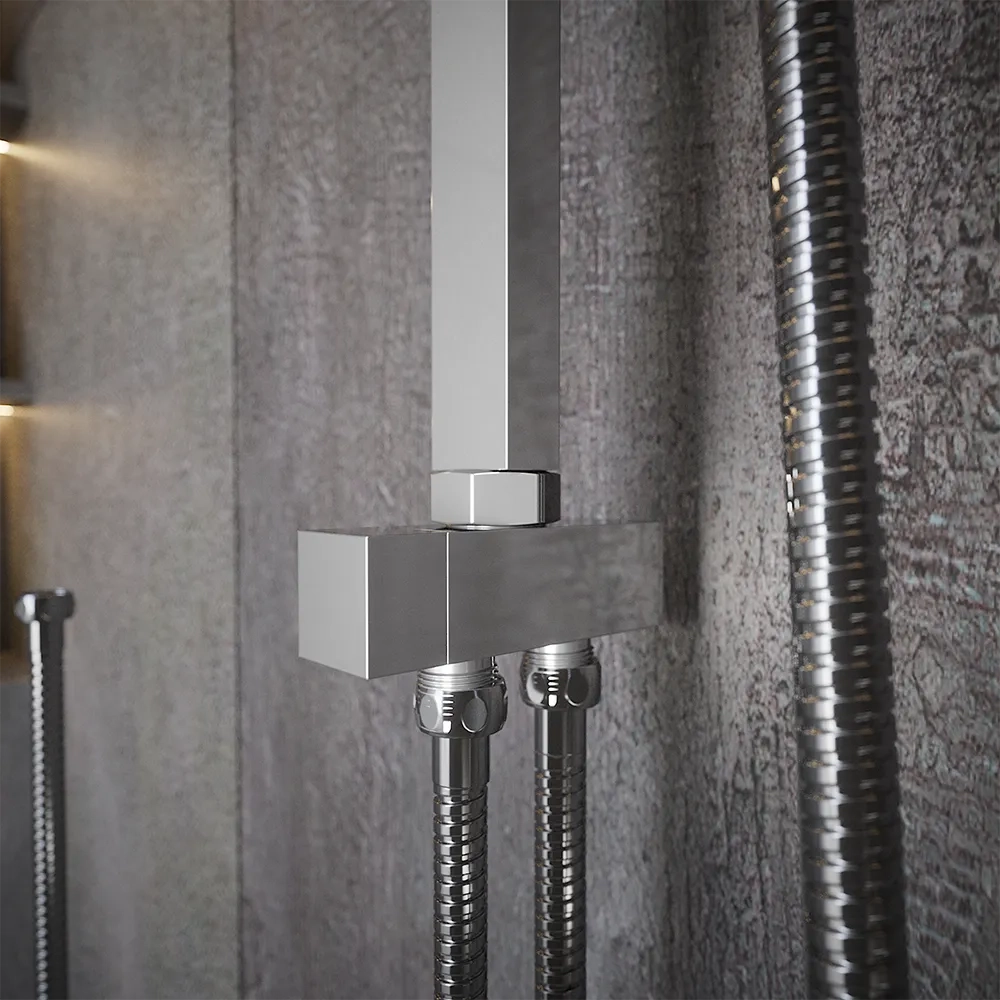 Colonna doccia soffione 20x20 cm in acciaio | Toce