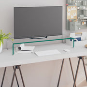 Mobile/Rialzo Porta TV-Supporto per TV in Vetro Trasparente 80x30x13 cm