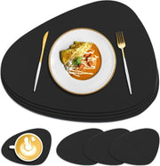 Set di placemat e sottopiatto da 4 - resistente al calore - 230 °C - antiscivolo - lavabile - cucina - casa - ristorante - esterno - tavolo da pranzo - panno da tavolo
